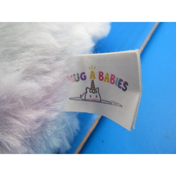 Hug A Babies Plush Pastel Rainbow Unicorn Stuffed Toy With Silver Horn  11" - Picture 5 of 11